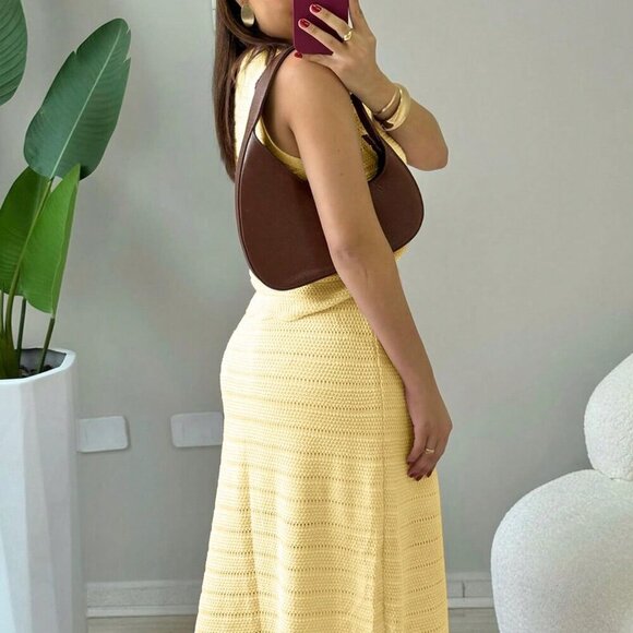 Deep yellow Casual Women's Knit Two Pieces Set - Picture 2 of 4